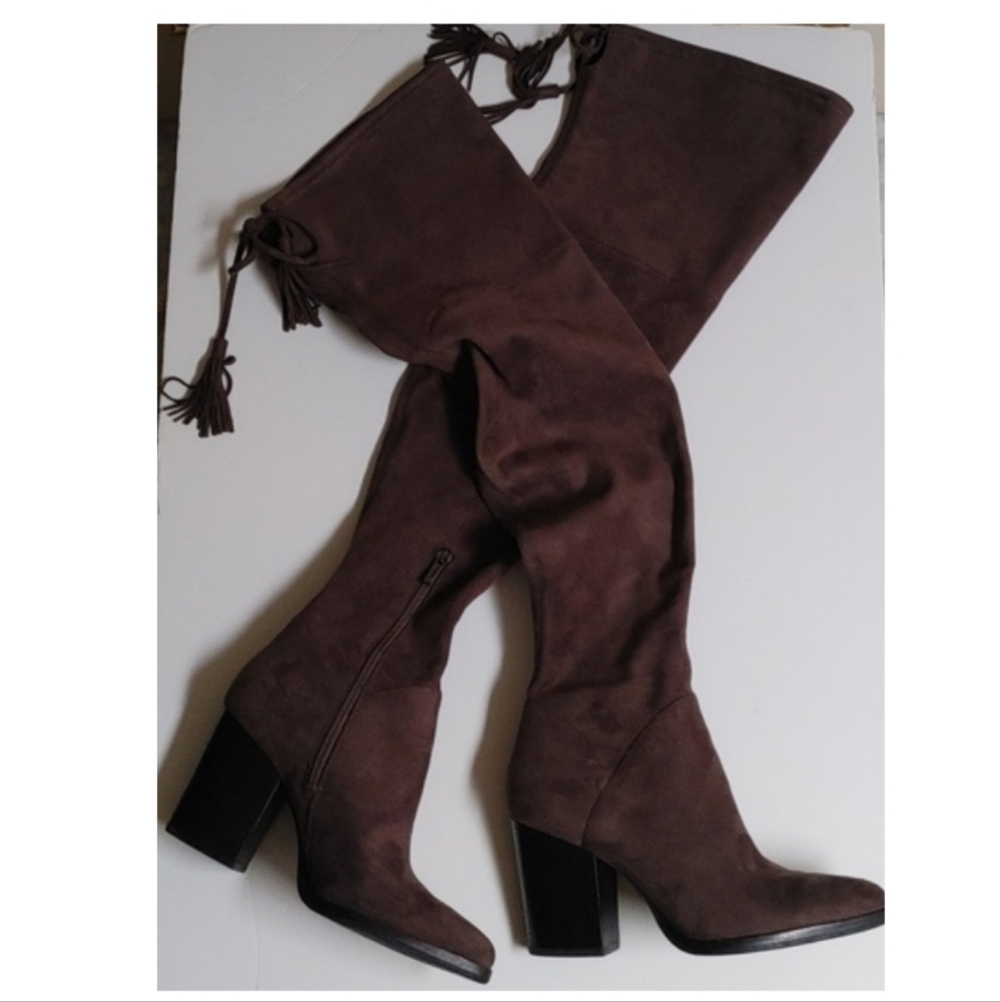 Marc Fisher Taupe Thigh High Boots Size 7M
